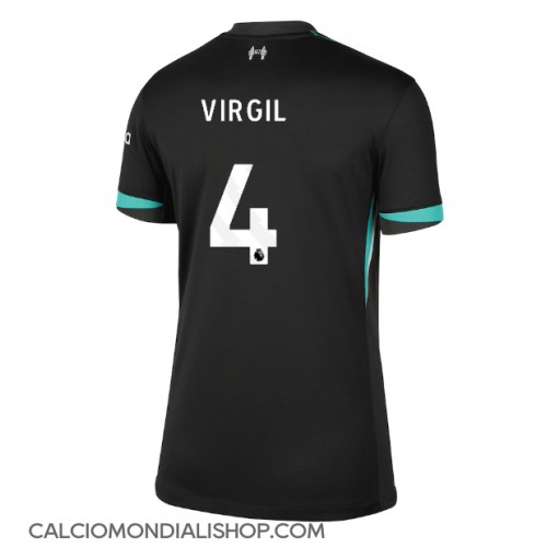 Maglie da calcio Liverpool Virgil van Dijk #4 Seconda Maglia Femminile 2024-25 Manica Corta